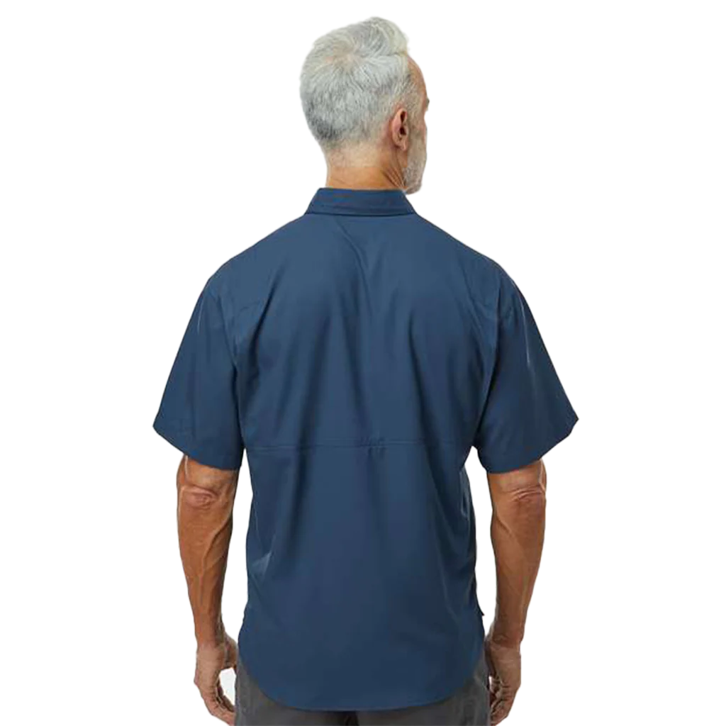Paragon Men's Navy Hatteras Performance Short Sleeve Fishing Shirt - Image 4