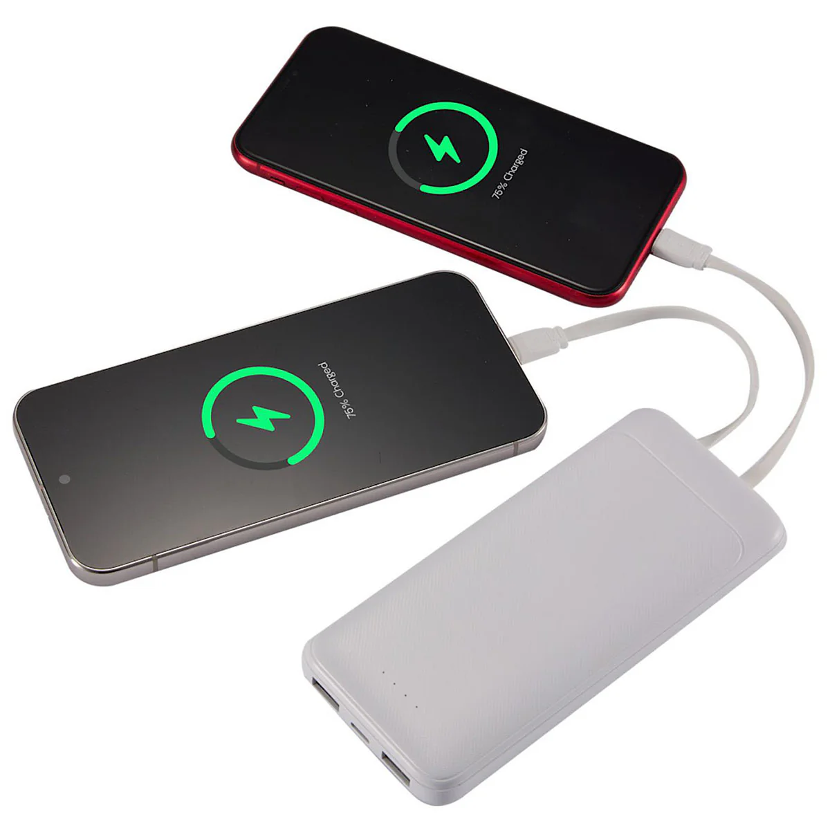 Leed's White Pwr Pal 10000 mAh Power Bank with Integrated Cable - Image 6