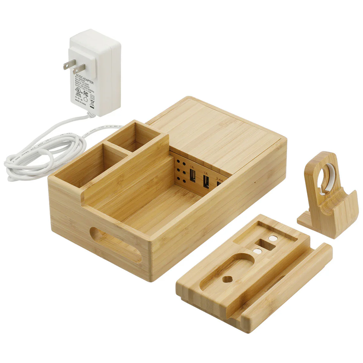 Leed's Natural Bamboo Fast Wirelsss Charging Dock Station - Image 6