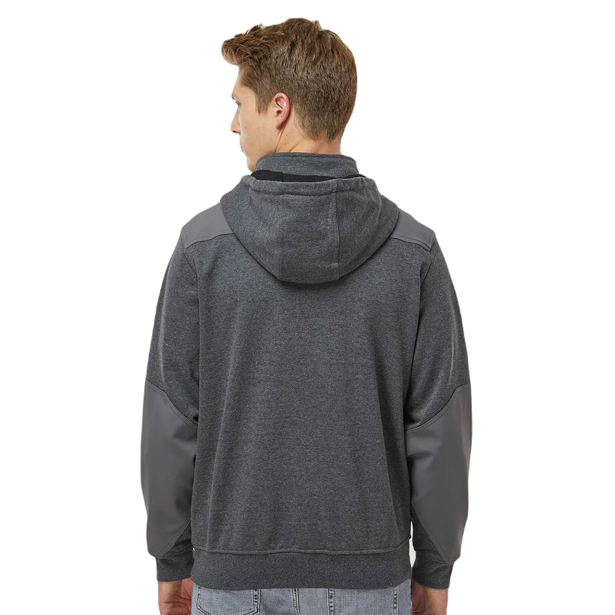 Dri Duck Men's Dark Oxford Mission Quarter-Zip Hooded Pullover - Image 4