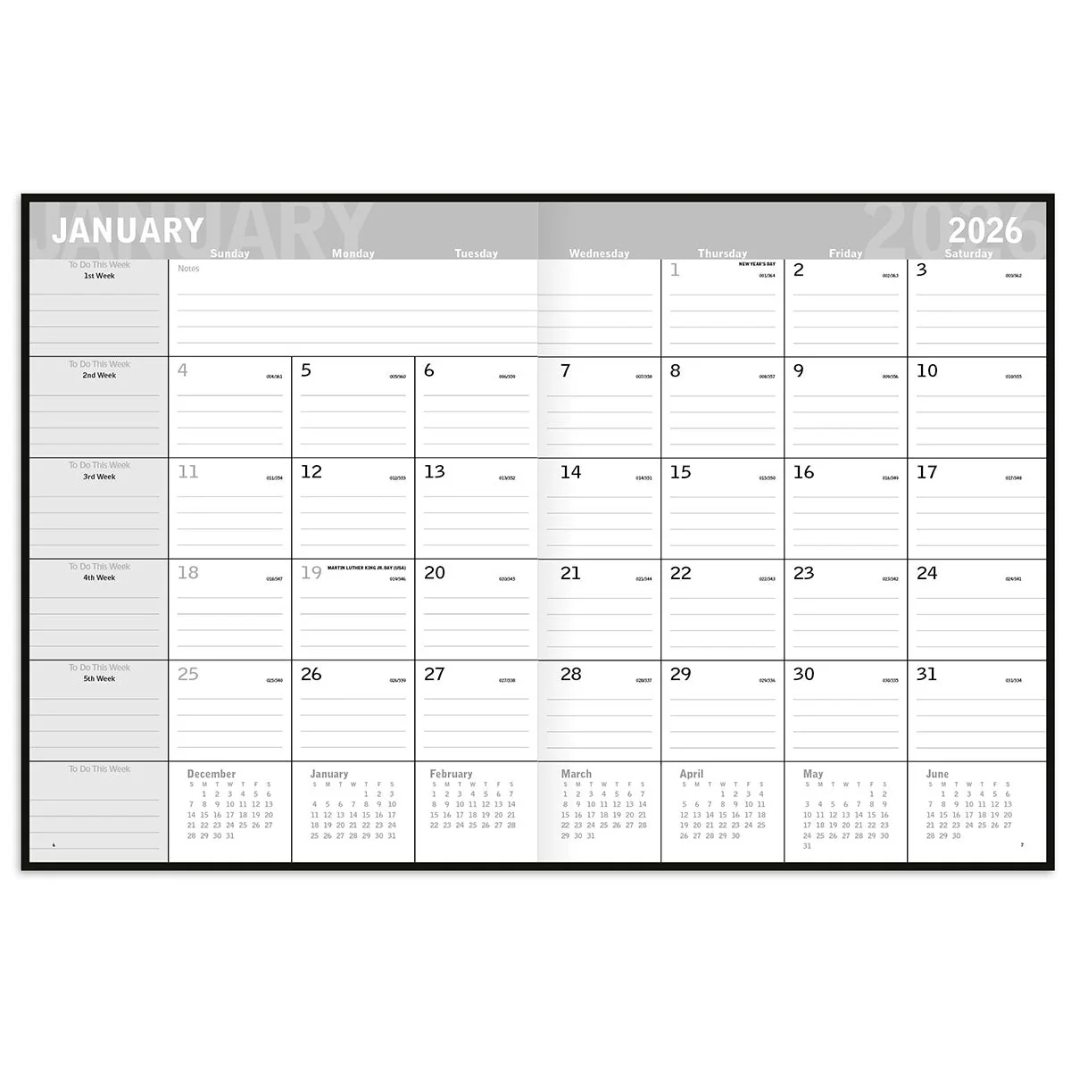 Triumph Calendars Black Classic Monthly Planner - Image 3