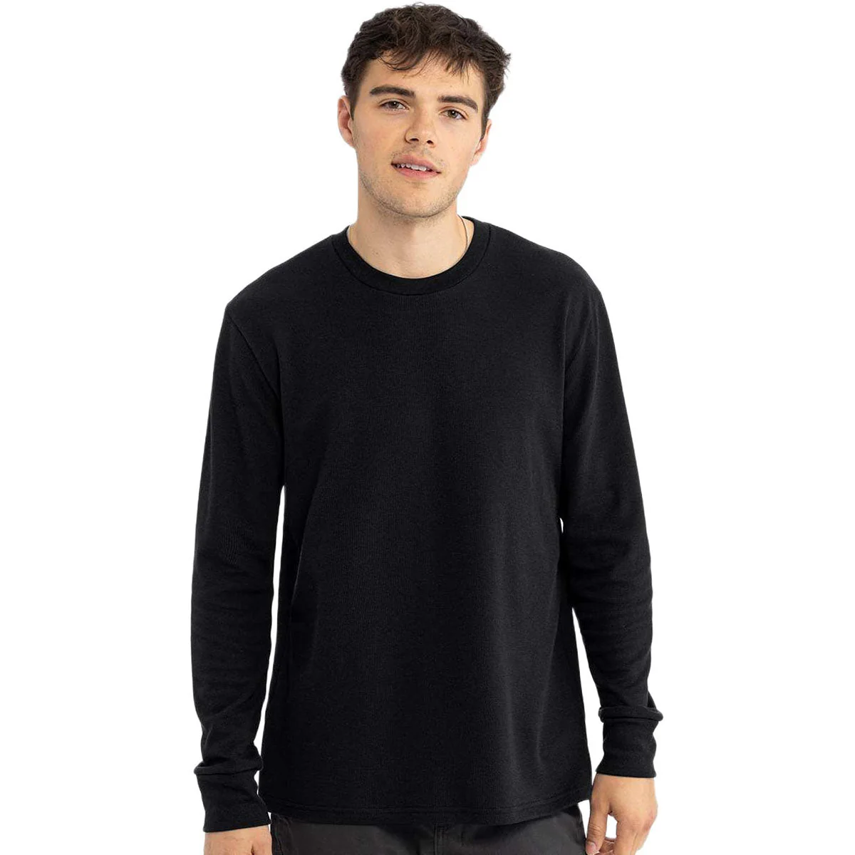 Next Level Unisex Black Ideal Thermal Long Sleeve T-Shirt - Image 3