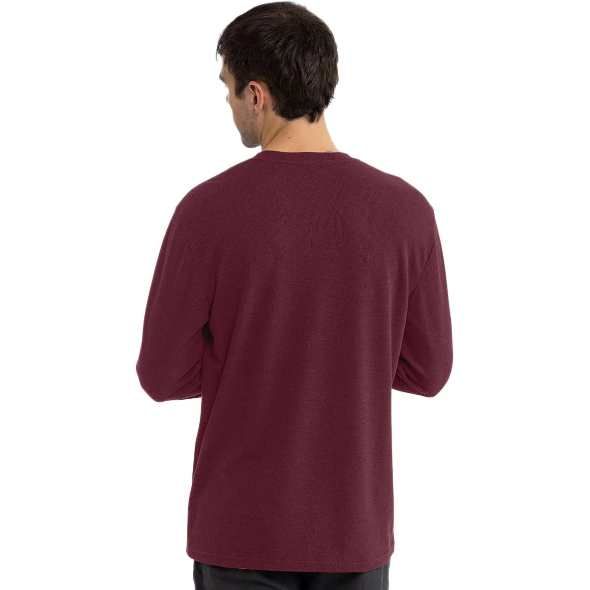 Next Level Unisex Maroon Ideal Thermal Long Sleeve T-Shirt - Image 4
