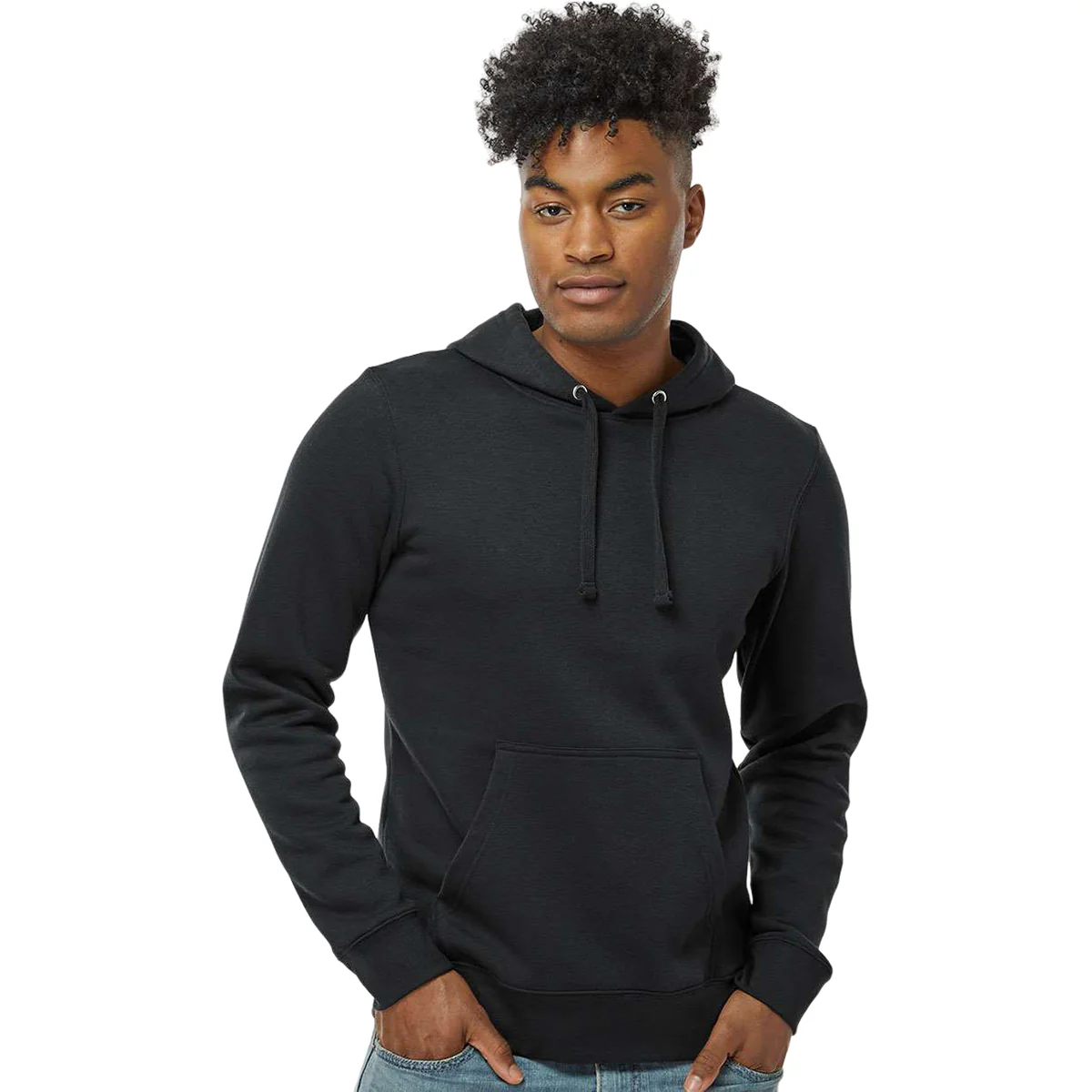 J. America Men's Black BTB Fleece Hooded Sweatshirt - Image 3