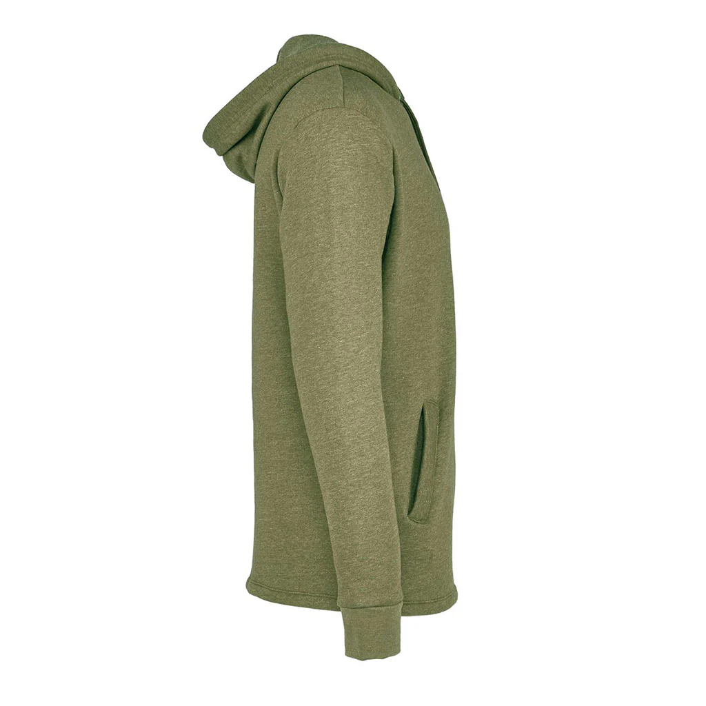 Next Level Unisex Heather Military Green Malibu Welt Pocket Hoodie - Image 2