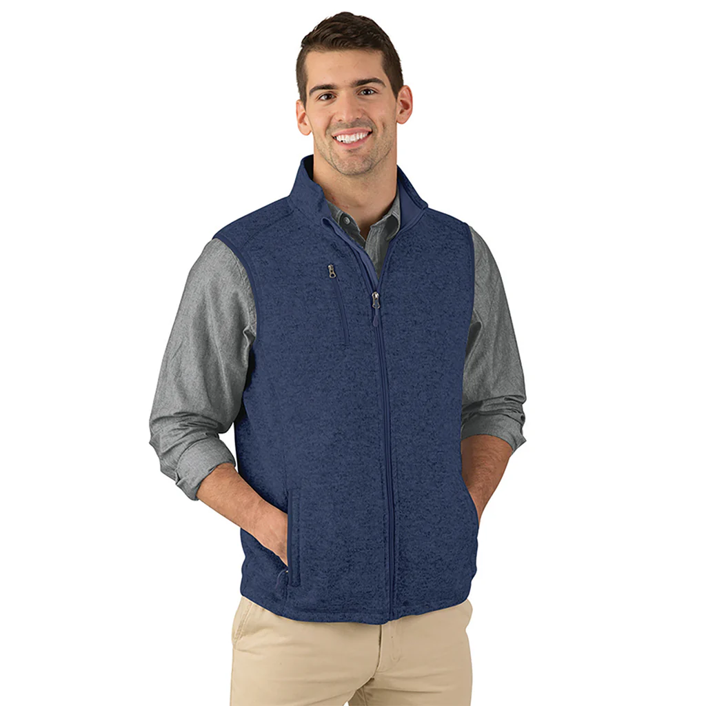 Charles River Men's Navy Heather Pacific Heathered Vest - Image 2