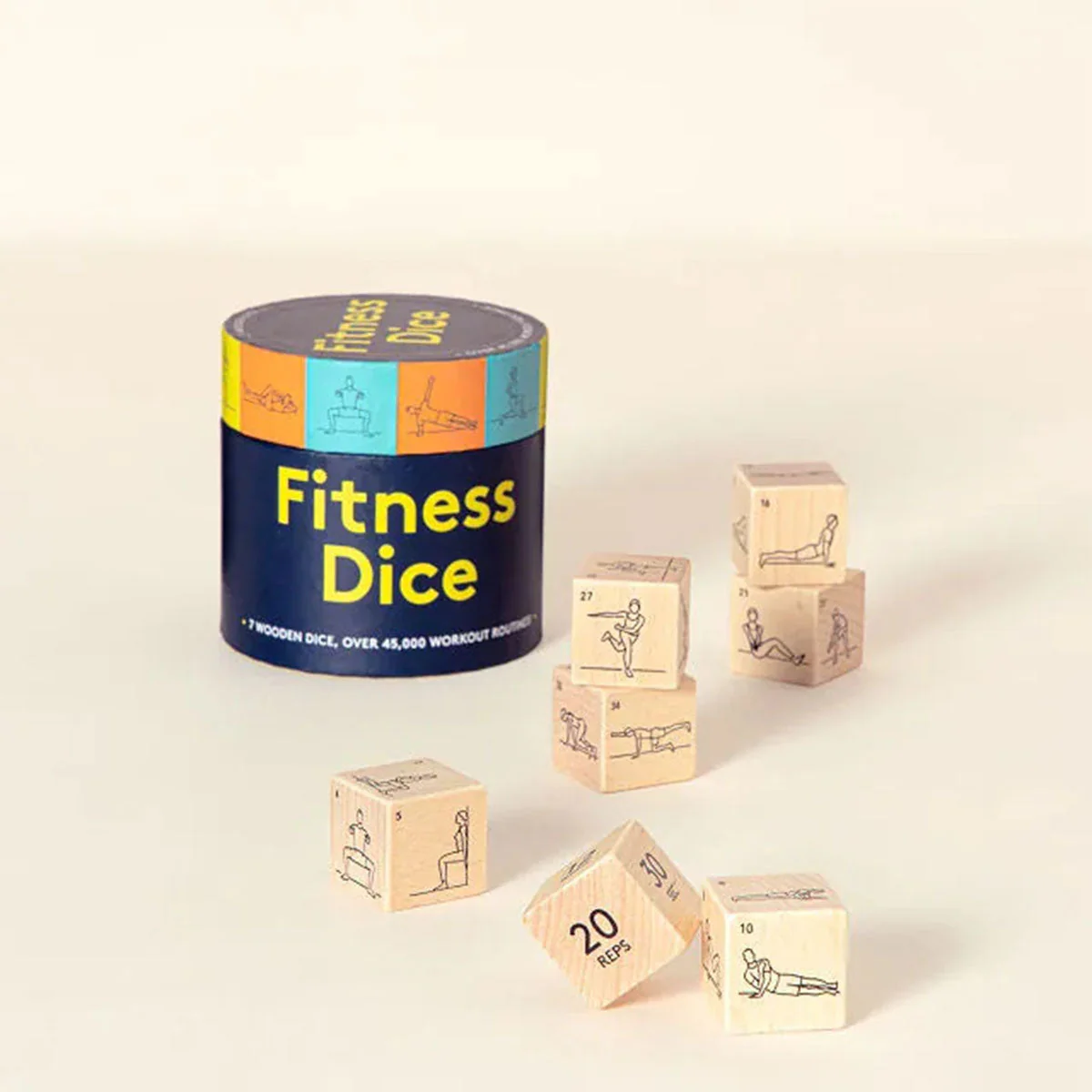 Fitness Dice (7 Wooden Dice, Over 45,000 Workout Routines!) - Image 2