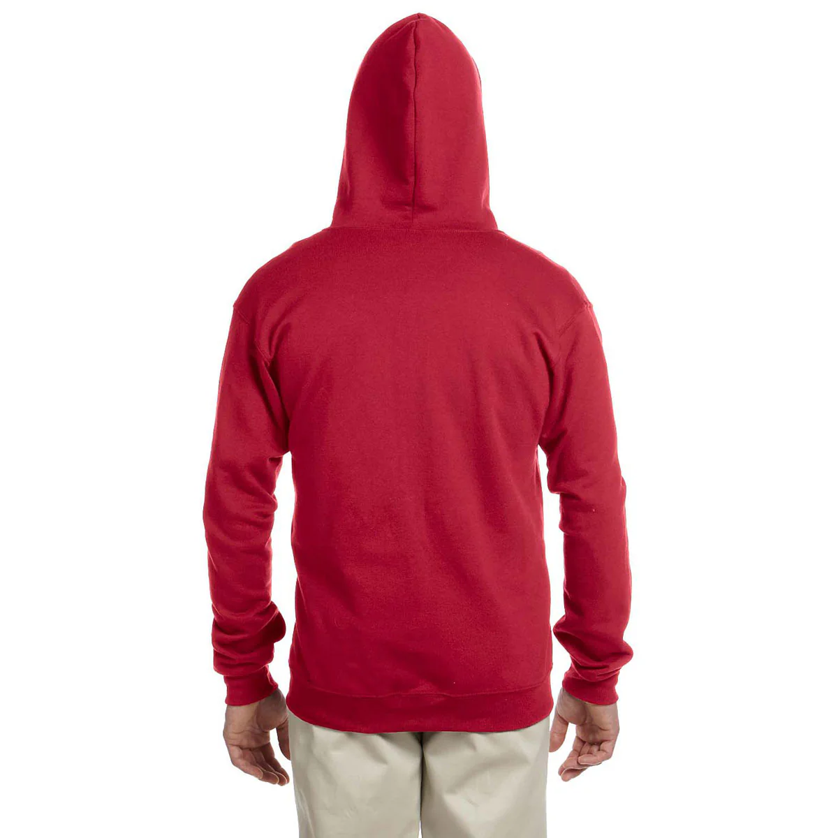 Jerzees Men's True Red 8 Oz. Nublend Fleece Full-Zip Hood - Image 2