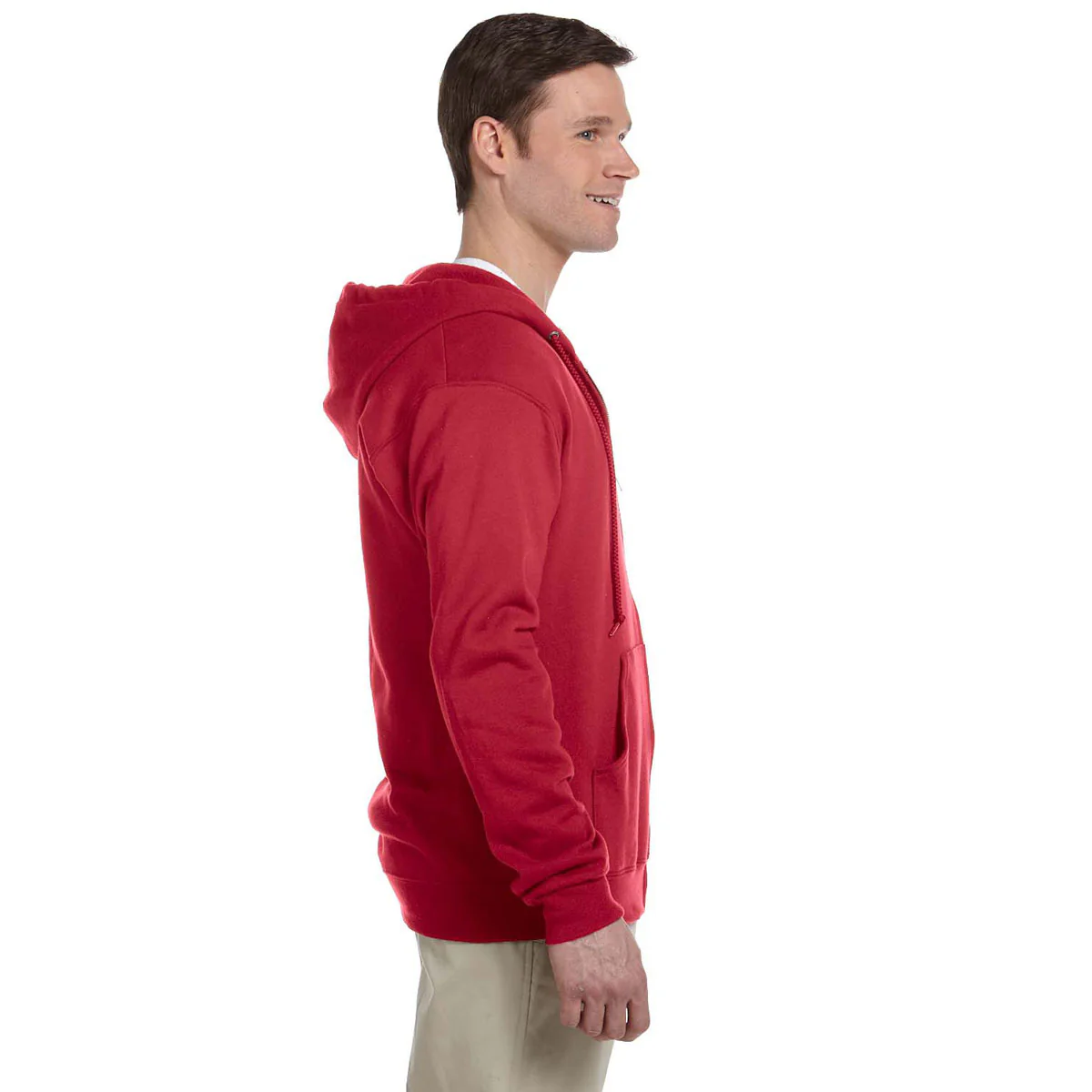 Jerzees Men's True Red 8 Oz. Nublend Fleece Full-Zip Hood - Image 3