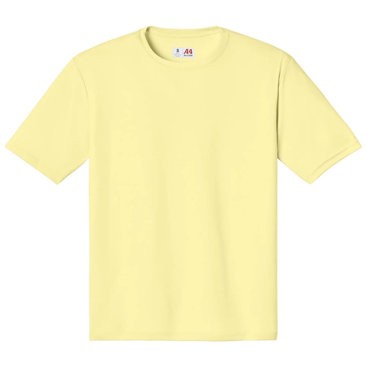 A4 Men's Light Yellow Cooling Performance Short Sleeve Tee