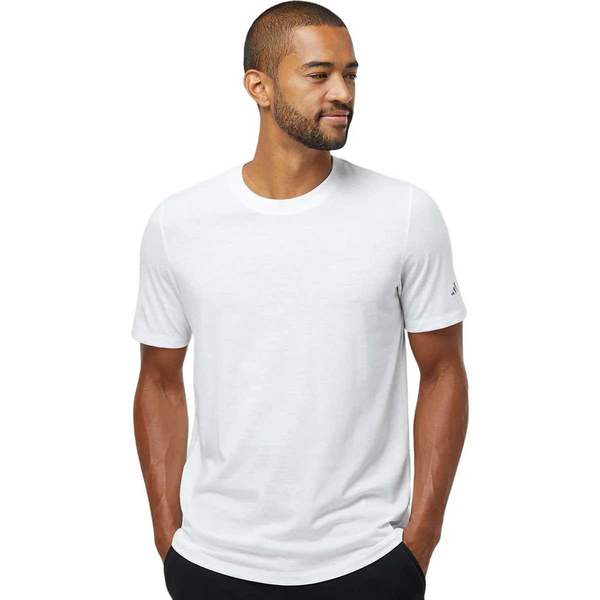 Adidas Men's White Blended T-Shirt - Image 3