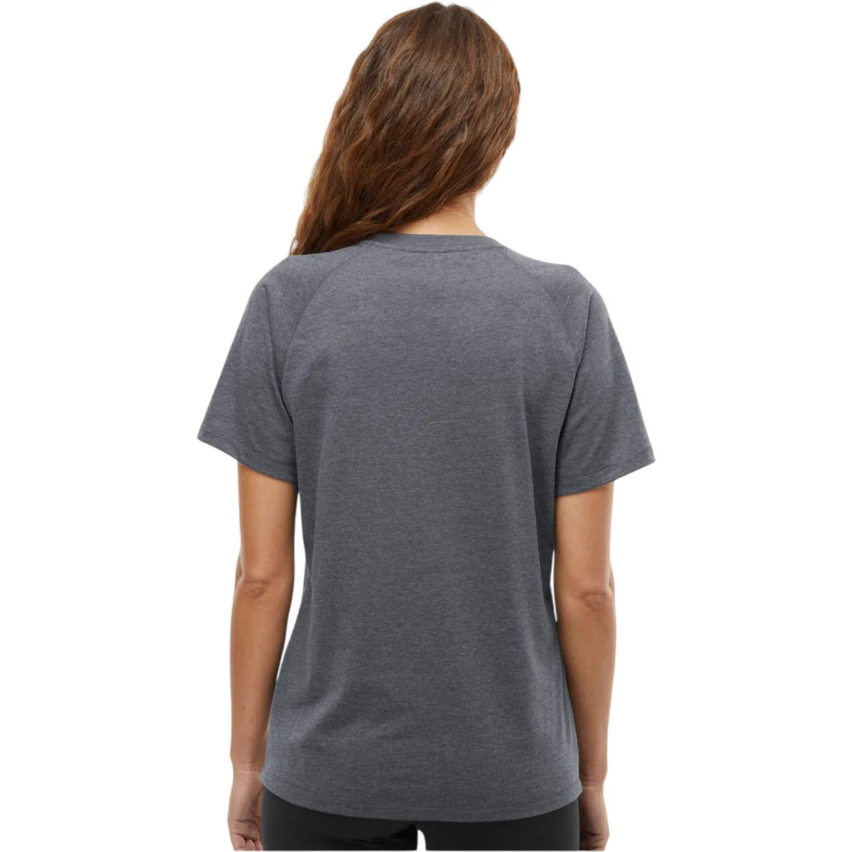 Adidas Women's Dark Grey Heather Blended T-Shirt - Image 4