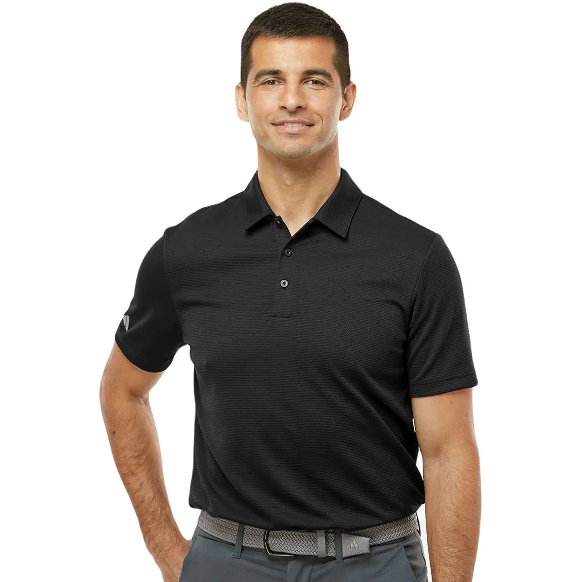 Adidas Men's Black Micro Pique Polo - Image 3