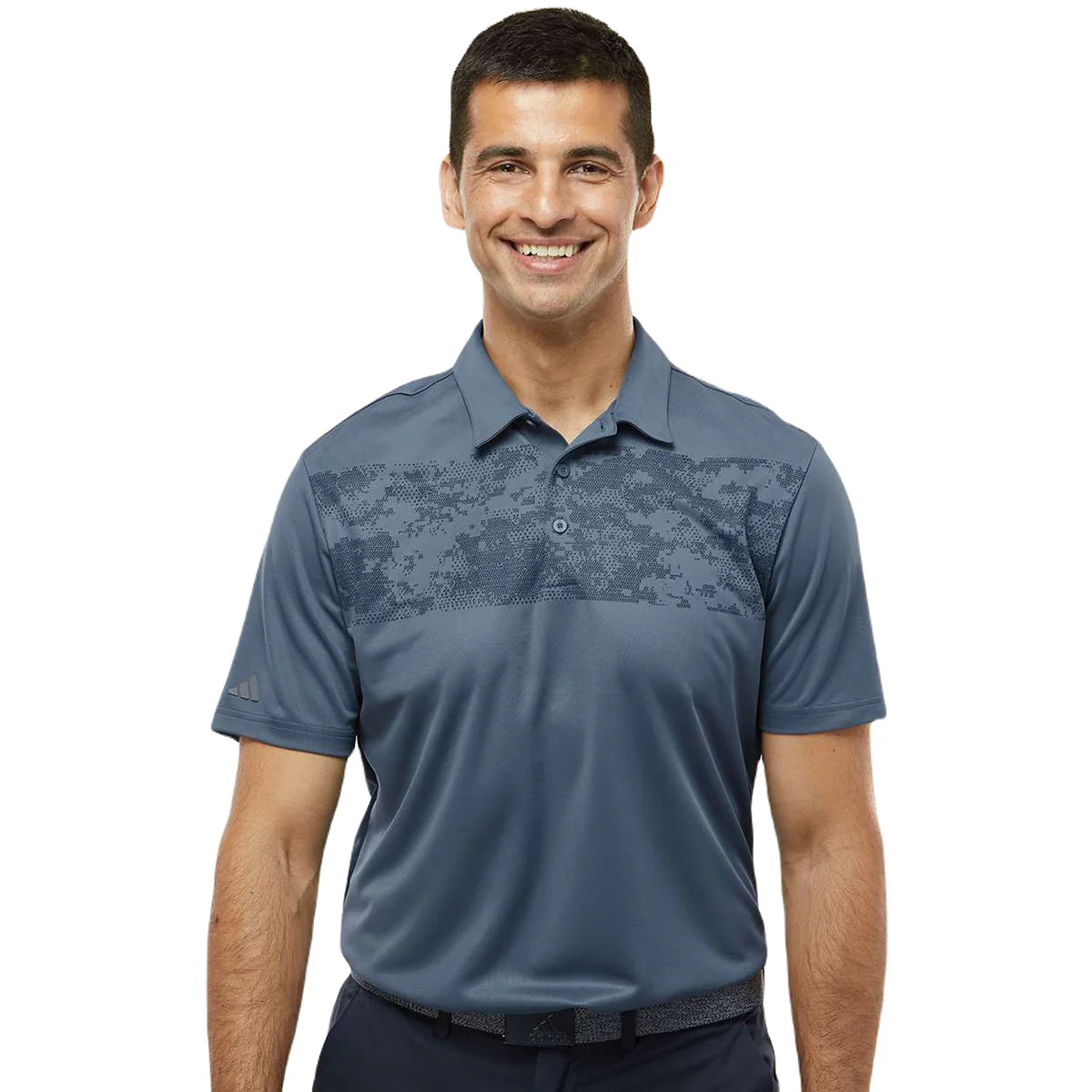 Adidas Men's Tech Ink Camo Chest Print Polo - Image 3