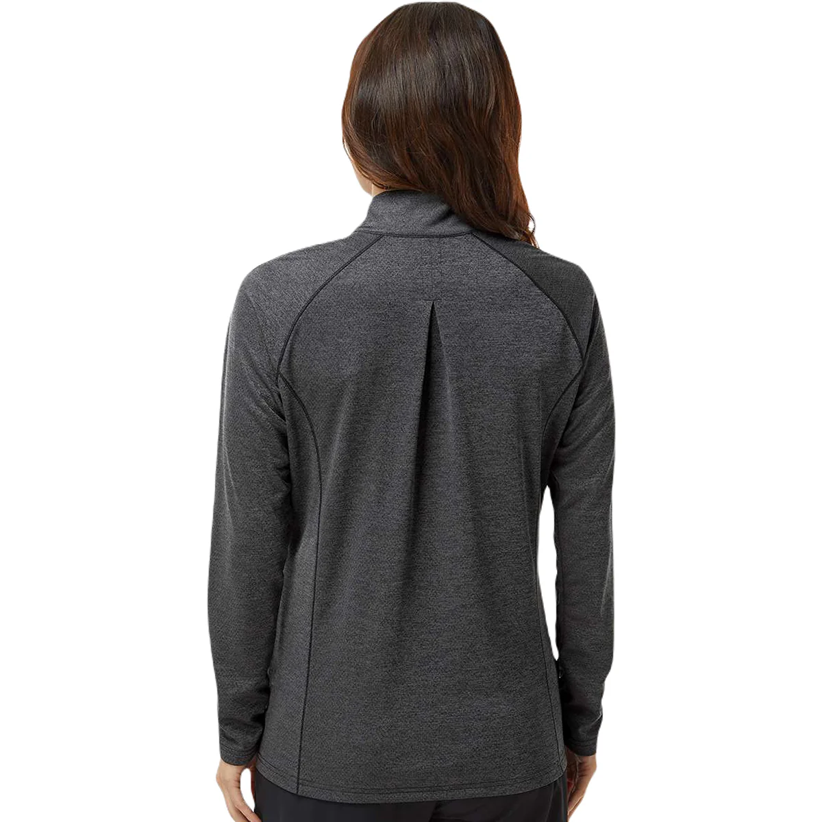 Adidas Women's Black Melange Space Dyed Quarter Zip Pullover - Image 4