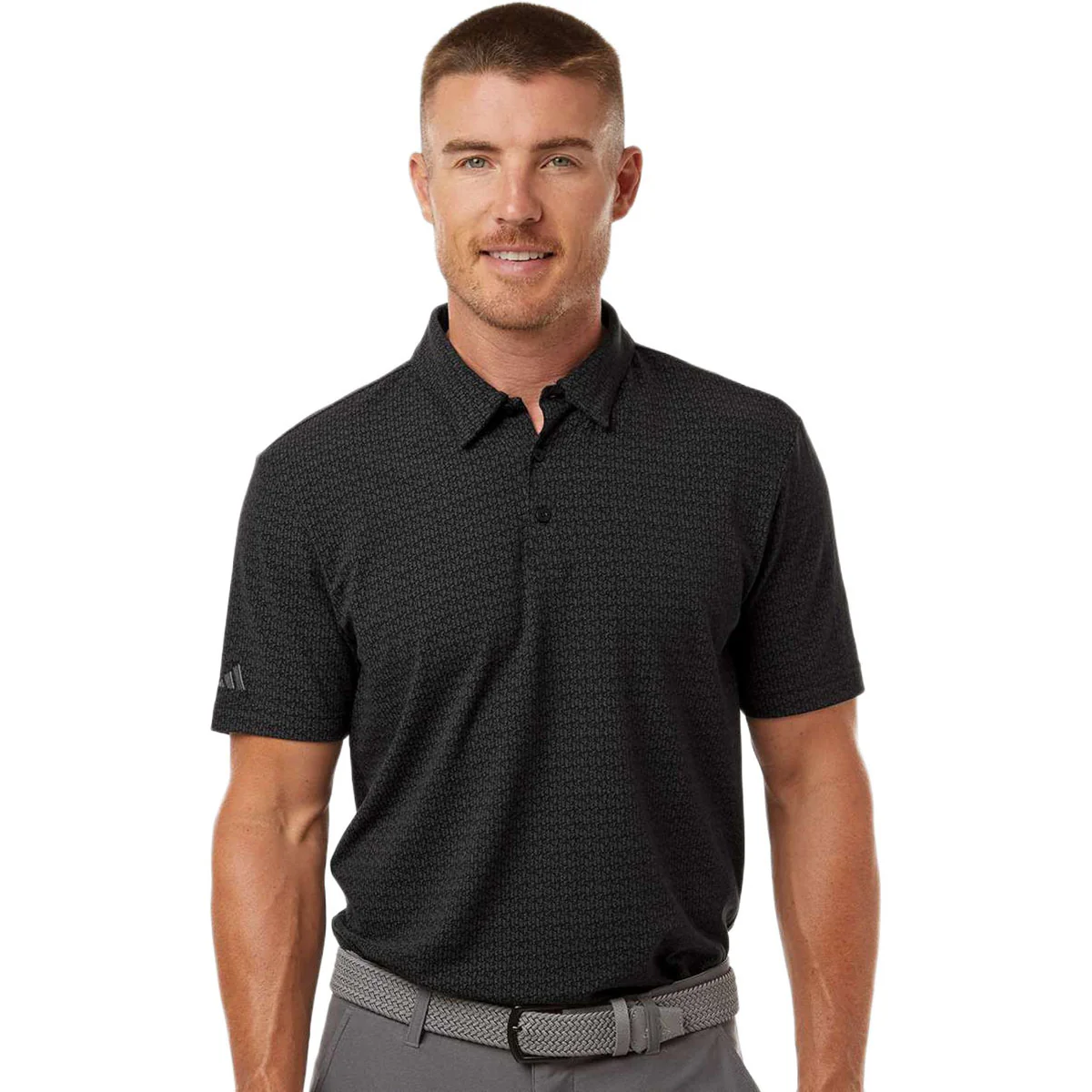 Adidas Men's Black Printed Blend Polo - Image 3
