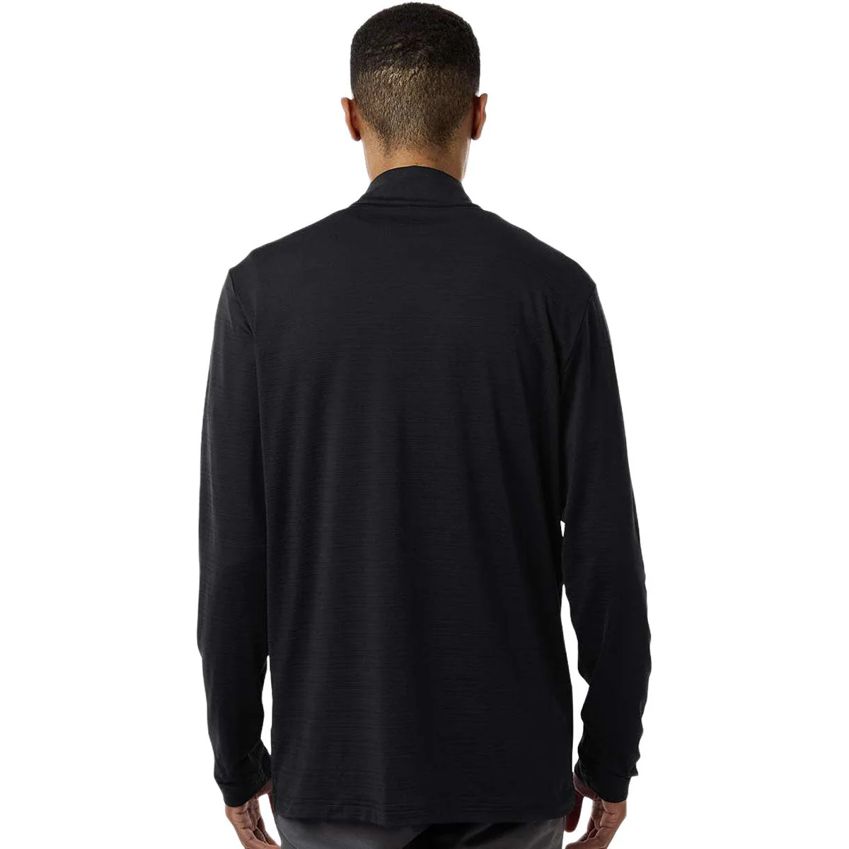 Adidas Men's Black Textured Stripe Quarter-Zip Pullover - Image 4
