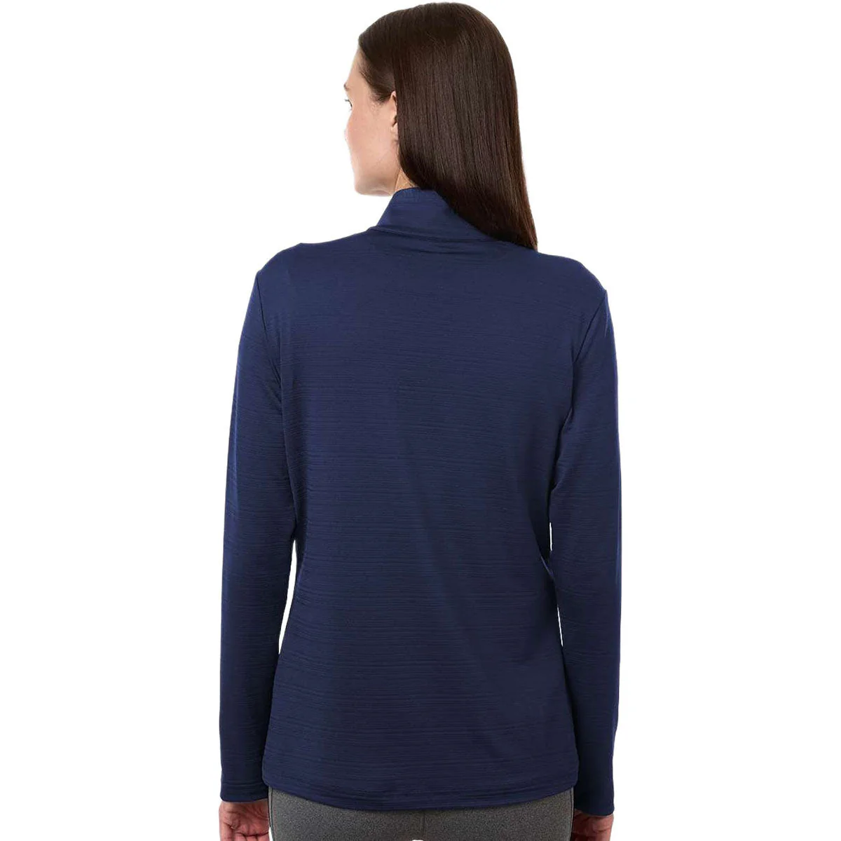 Adidas Women's Dark Blue Textured Stripe Quarter-Zip Pullover - Image 4