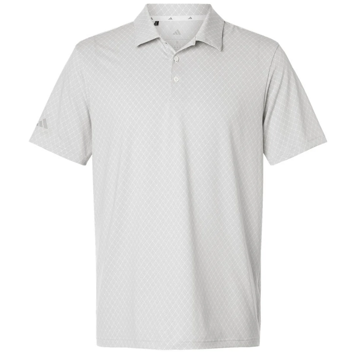 Adidas Men's White 4-Way Stretch Printed Polo