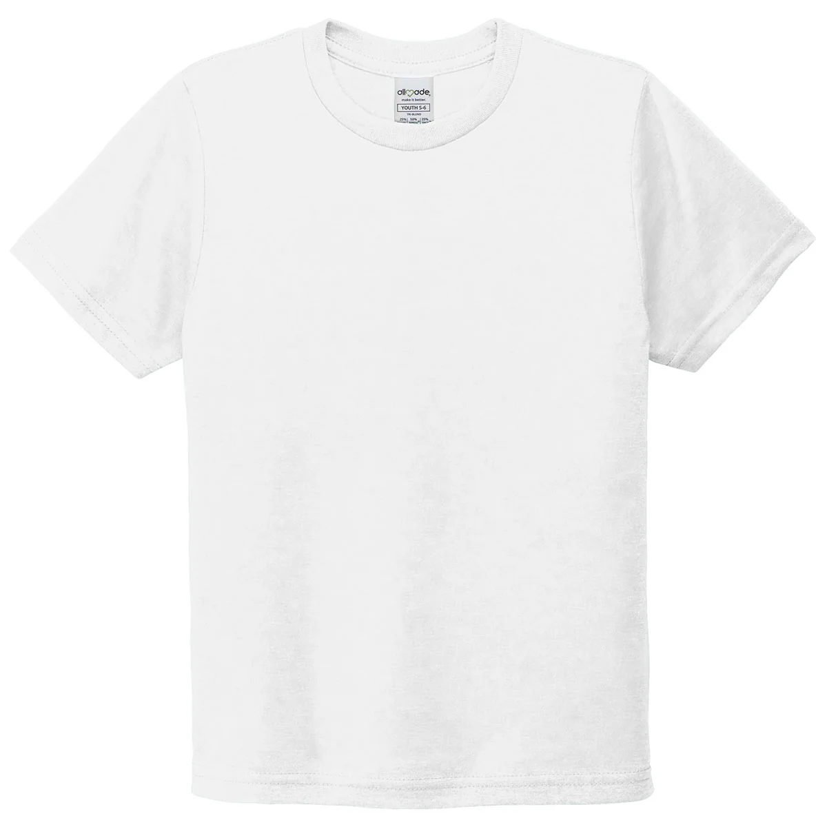 Allmade Youth Bright White Tri-Blend Tee