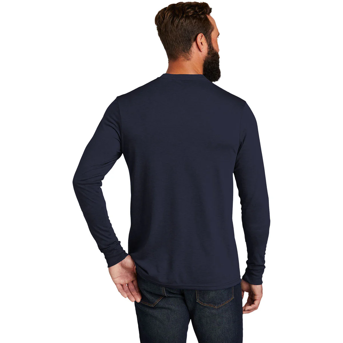 Allmade Unisex Night Sky Navy Tri-Blend Long Sleeve Tee - Image 4