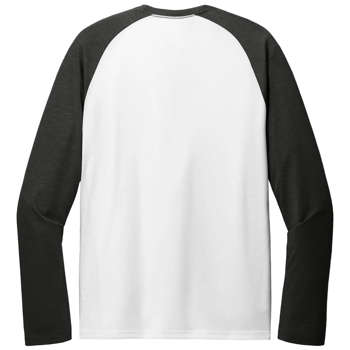 Allmade Unisex Space Black/Bright White Tri-Blend Long Sleeve Colorblock Raglan - Image 2