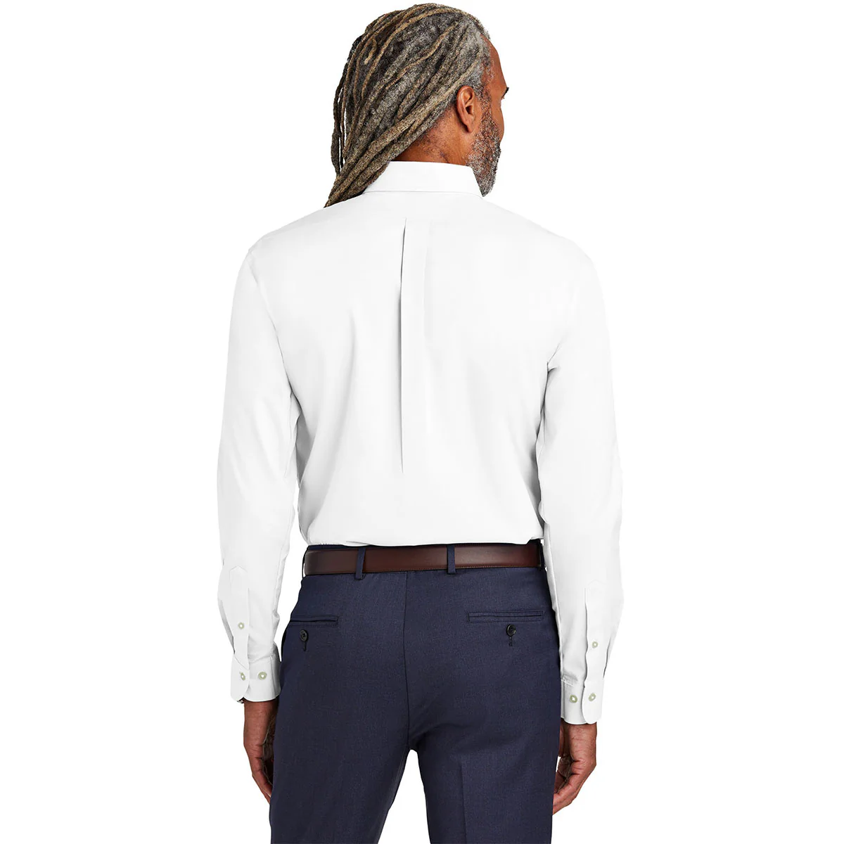 Brooks Brothers Men's White Wrinkle-Free Stretch Pinpoint Shirt - Image 4