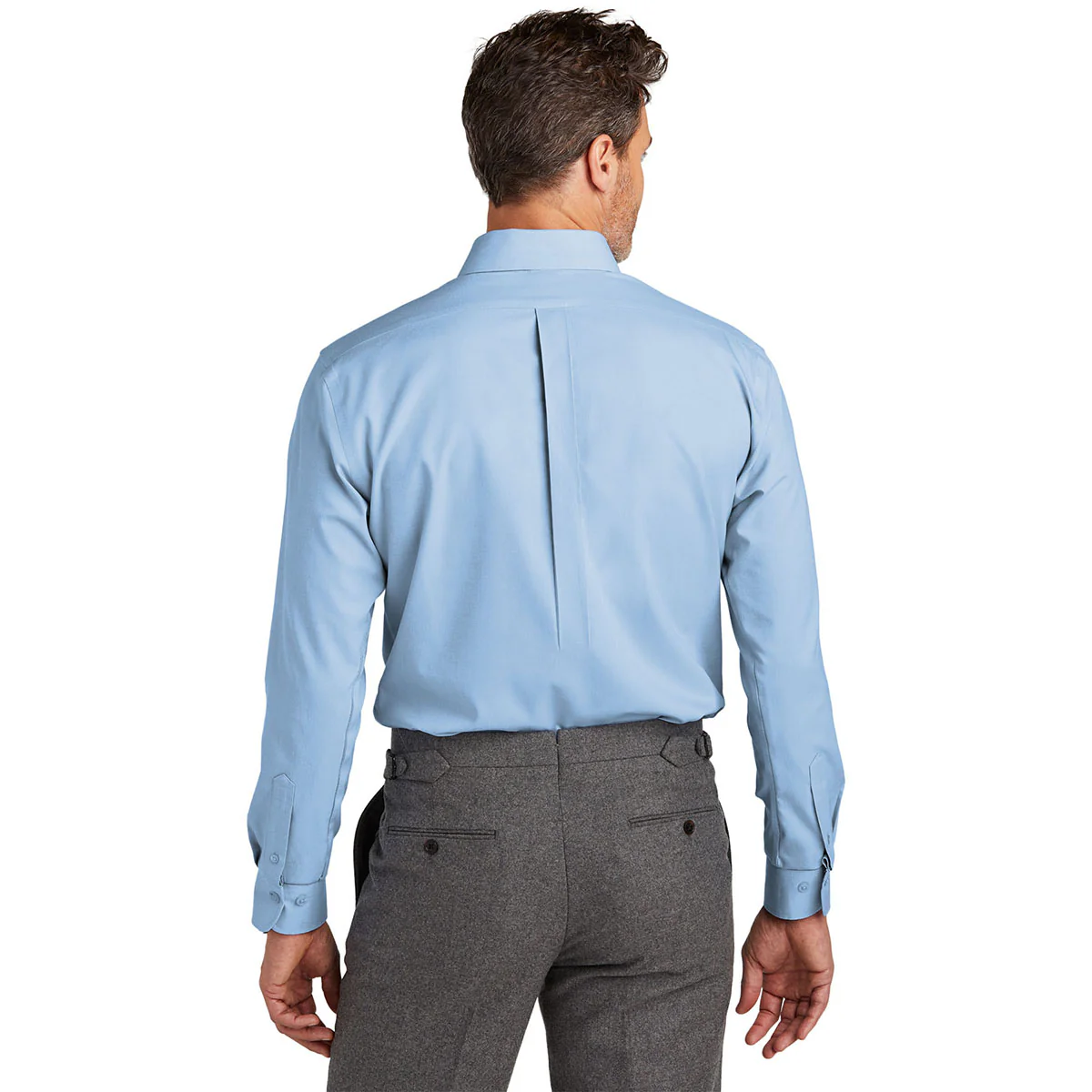 Brooks Brothers Men's Newport Blue Wrinkle-Free Stretch Nailhead Shirt - Image 4