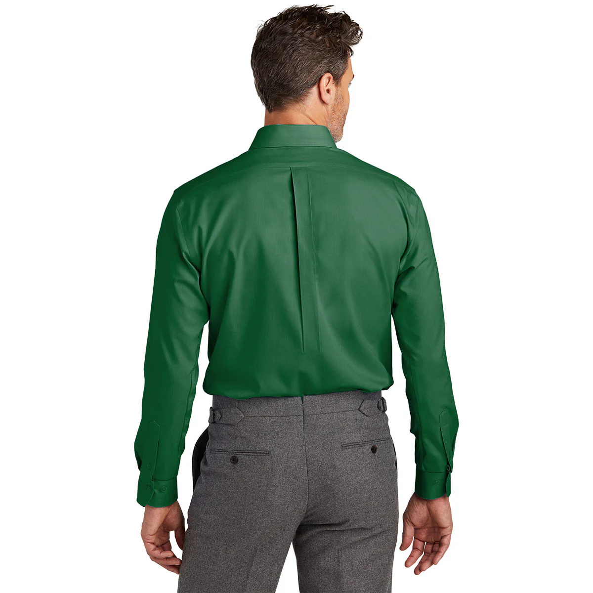 Brooks Brothers Men's Club Green Wrinkle-Free Stretch Nailhead Shirt - Image 4