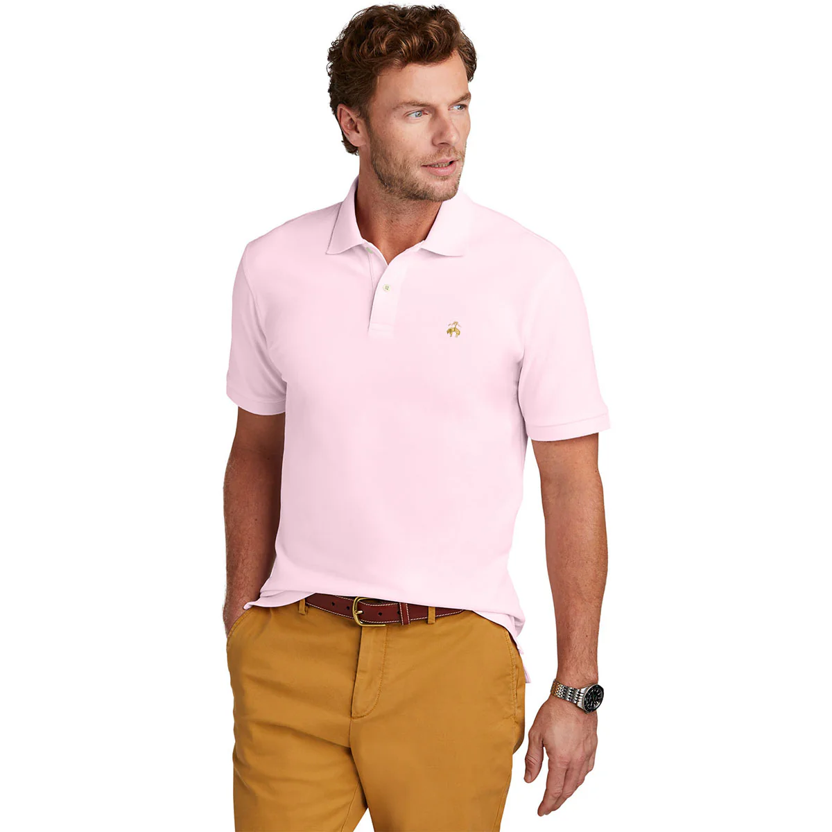 Brooks Brothers Men's Pearl Pink Pima Cotton Pique Polo - Image 3