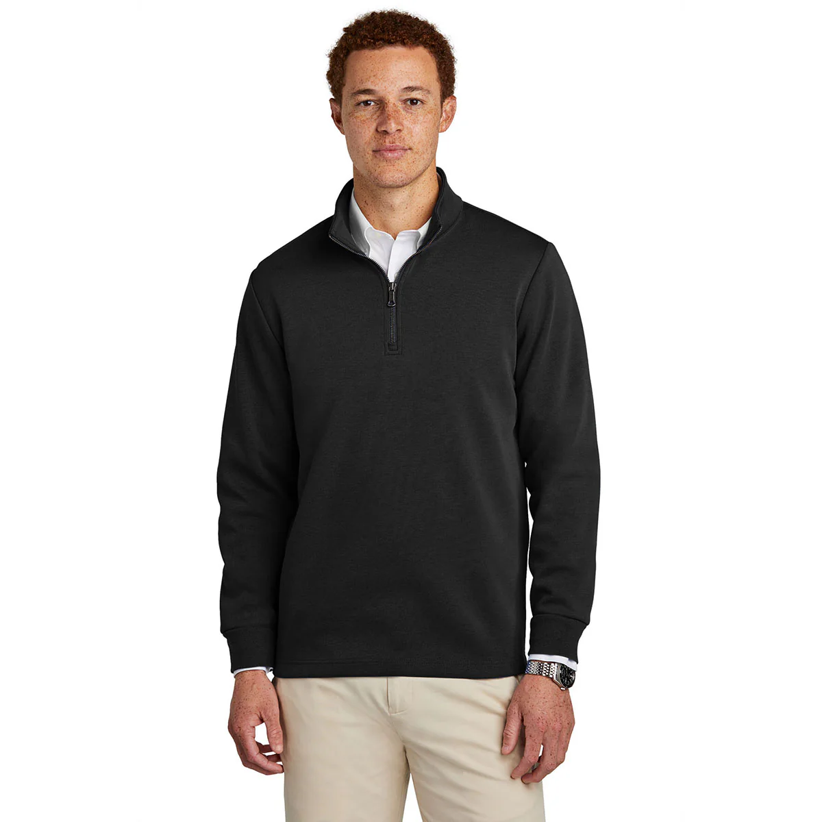 Brooks Brothers Men's Deep Black Double Knit Quarter Zip - Image 3