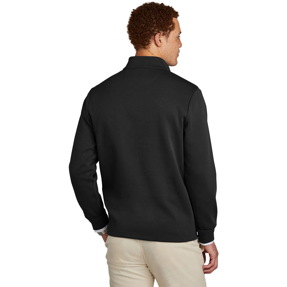 Brooks Brothers Men's Deep Black Double Knit Quarter Zip - Image 4