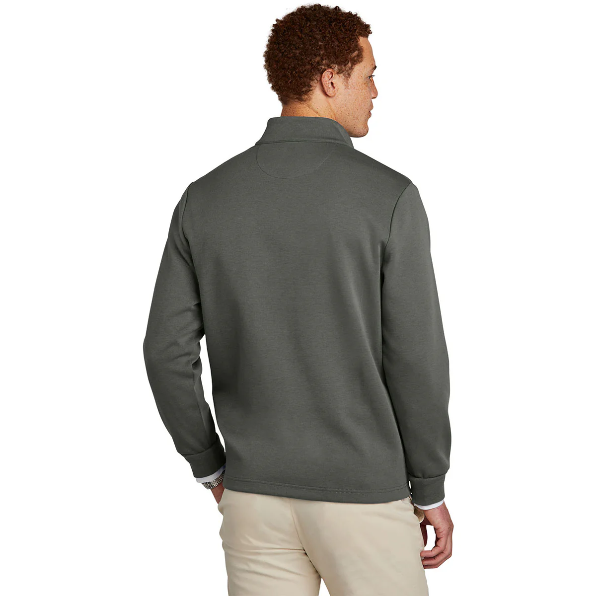 Brooks Brothers Men's Windsor Grey Double Knit Quarter Zip - Image 4
