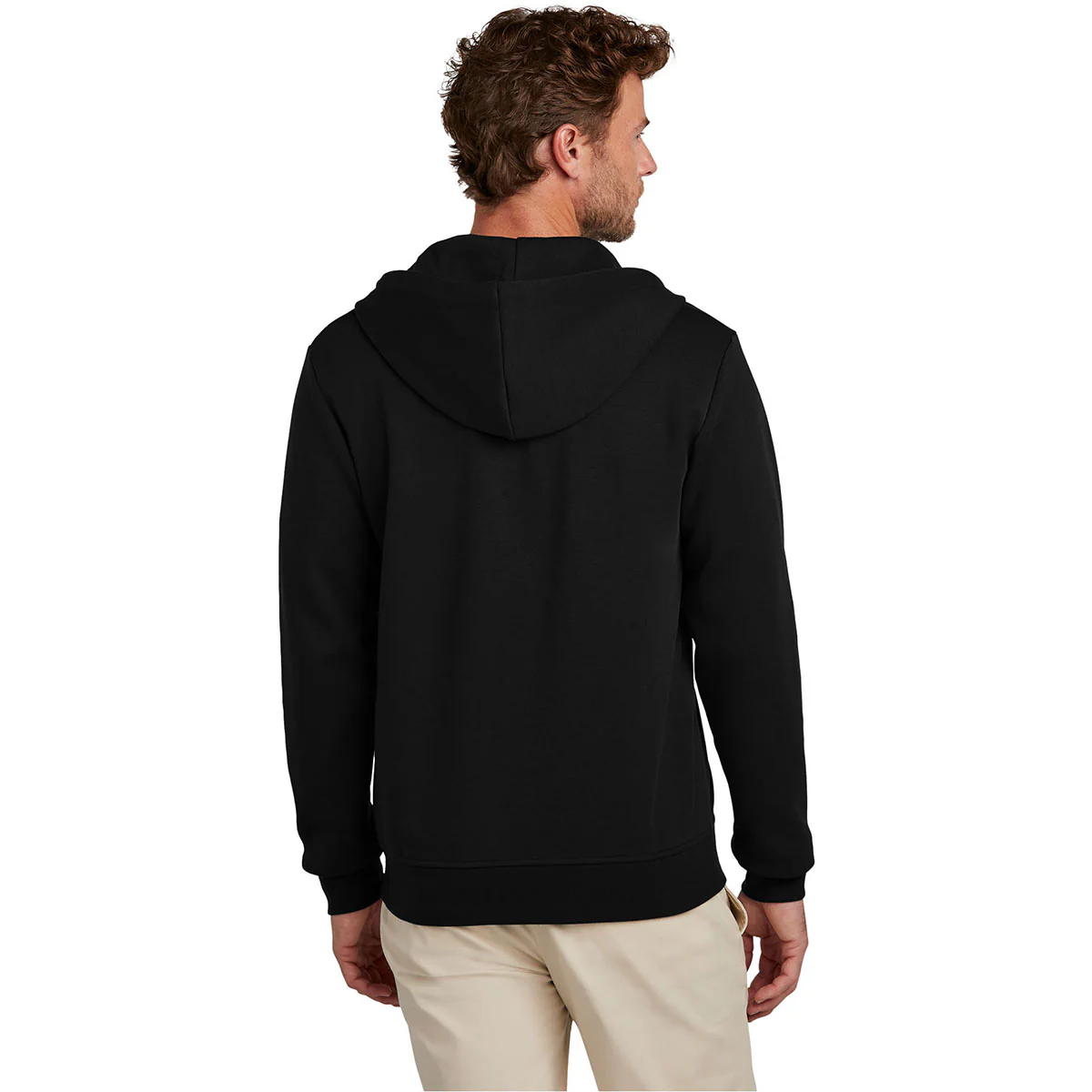 Brooks Brothers Men's Deep Black Double-Knit Full Zip Hoodie - Image 4