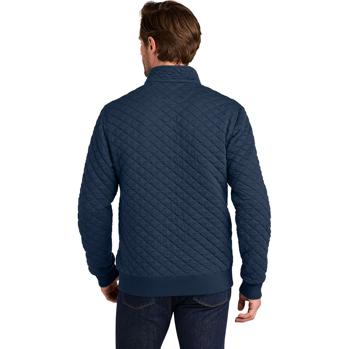 Brooks Brothers Men's Navy Blazer Diamond Quilt 1/4-Zip - Image 4