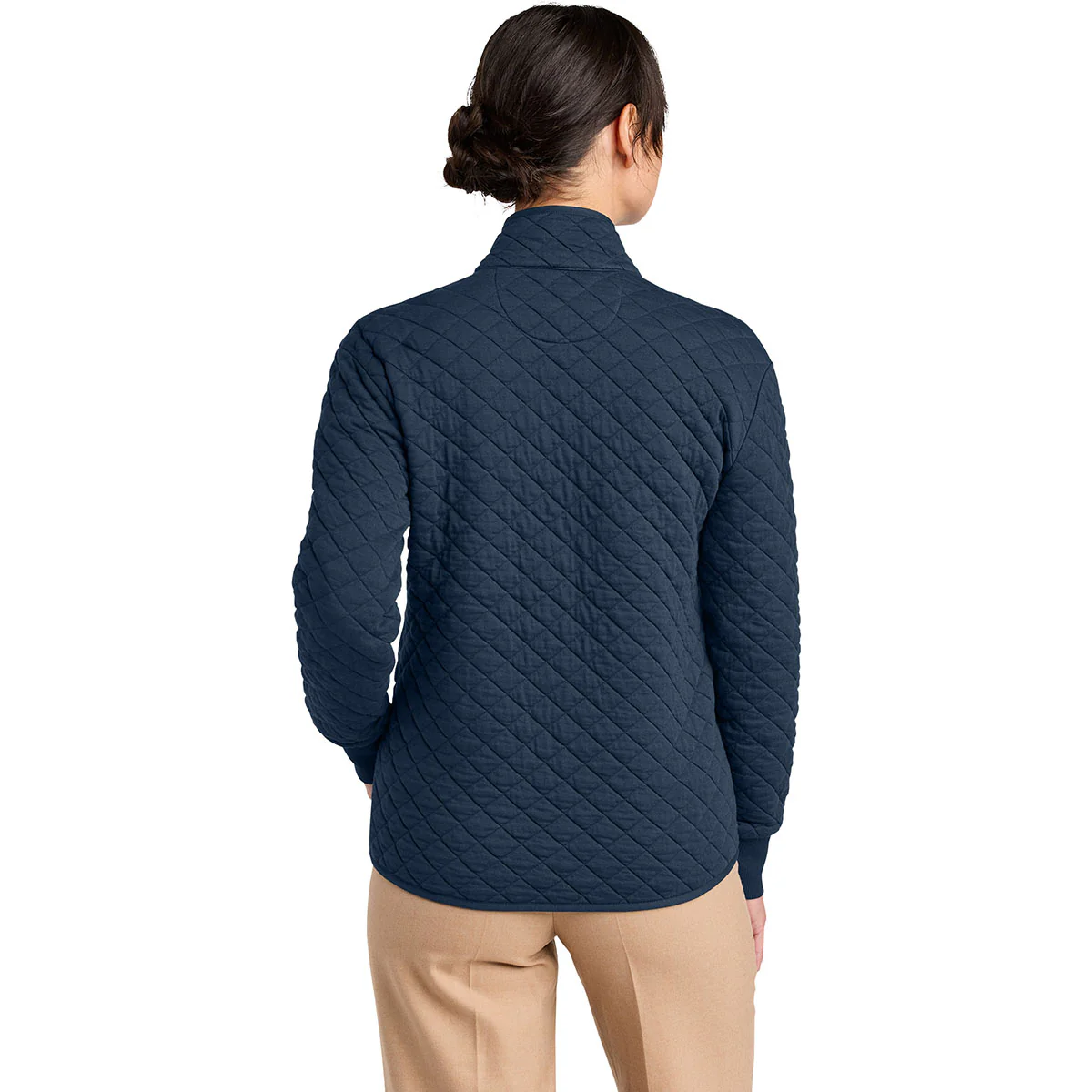 Brooks Brothers Women's Navy Blazer Diamond Quilt Full-Zip - Image 4