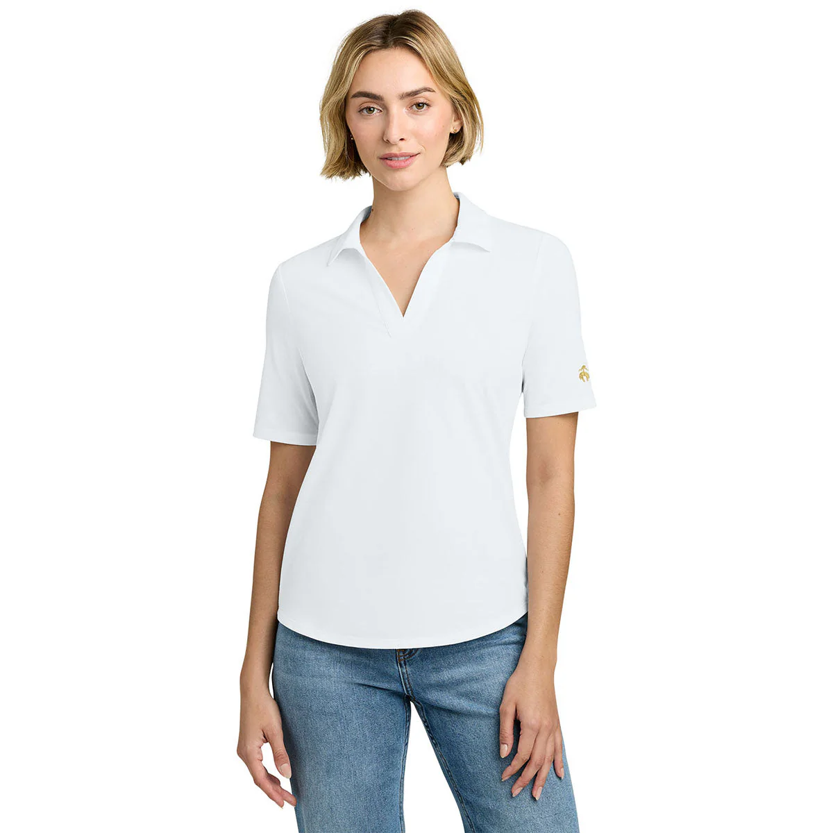 Brooks Brothers Women's White Pinpoint Pique Polo - Image 3