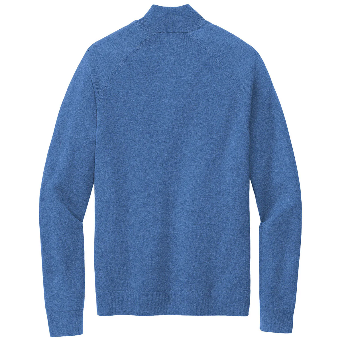 Brooks Brothers Men's Charter Blue Heather Cotton Stretch Quarter Zip Sweater - Image 2