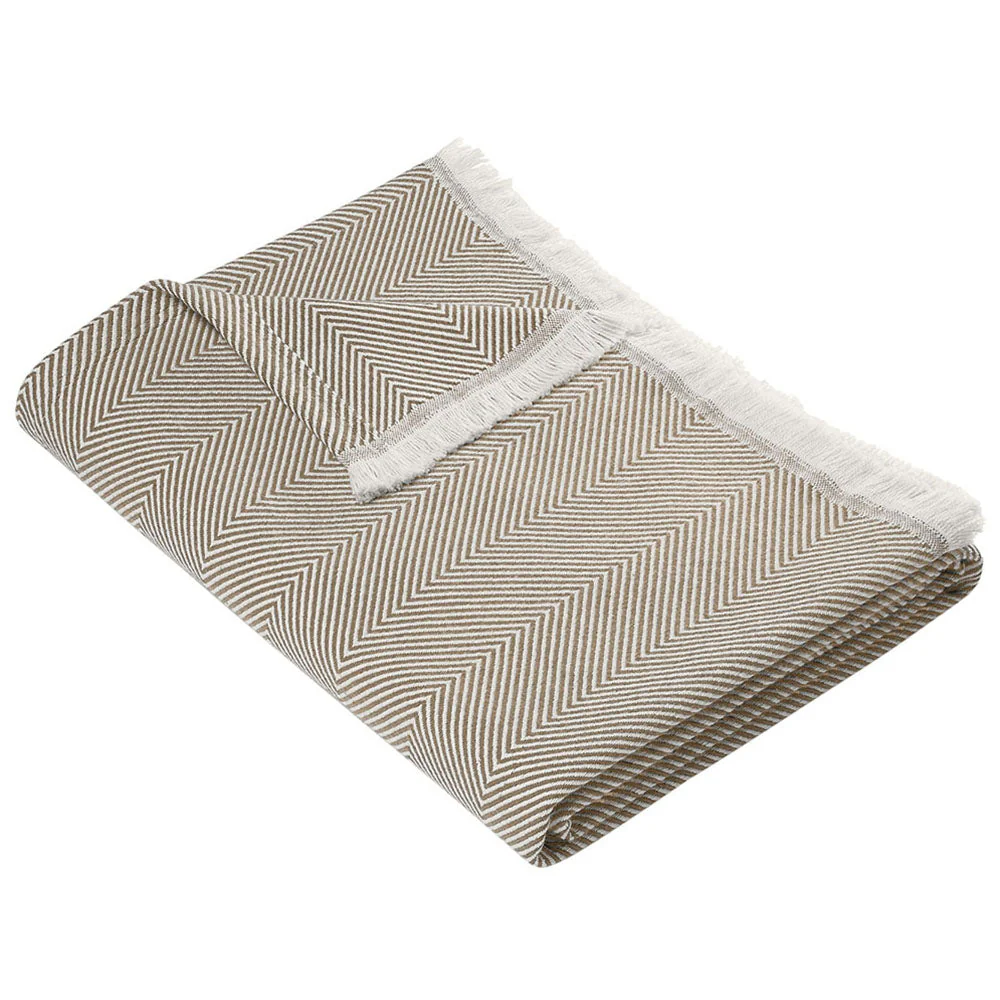 Brooks Brothers Ledger Khaki/Parchment Coastal Throw - Image 2