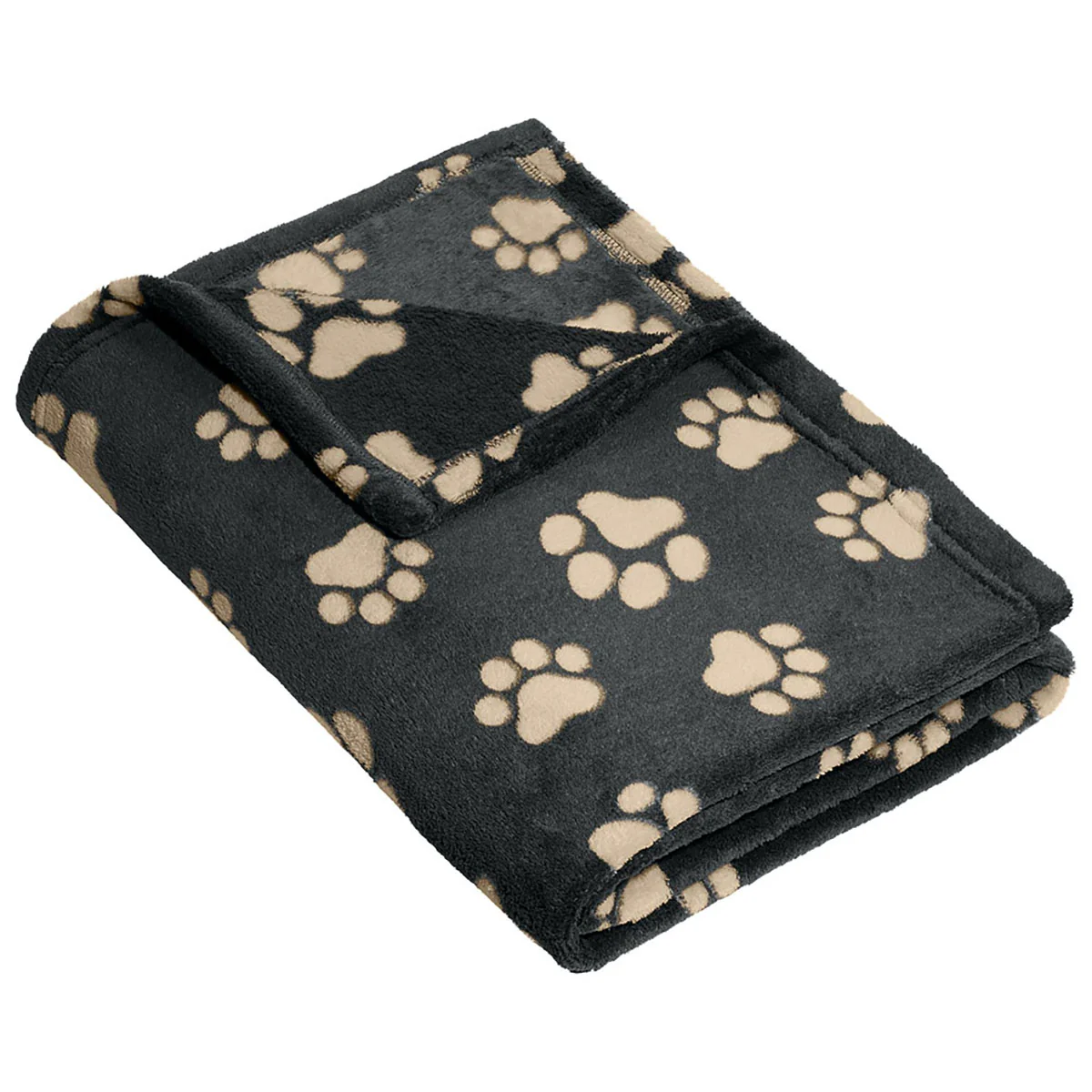 Port Authority Graphite/Biscuit Paws Small Ultra Plush Blanket - Image 2