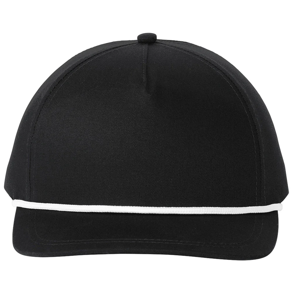 Port Authority Black/ White Snapback Five-Panel Rope Cap - Image 2