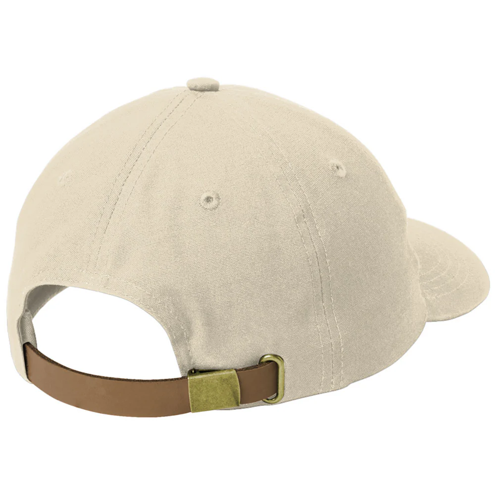 Port Authority Khaki Leather Strap Cap - Image 2