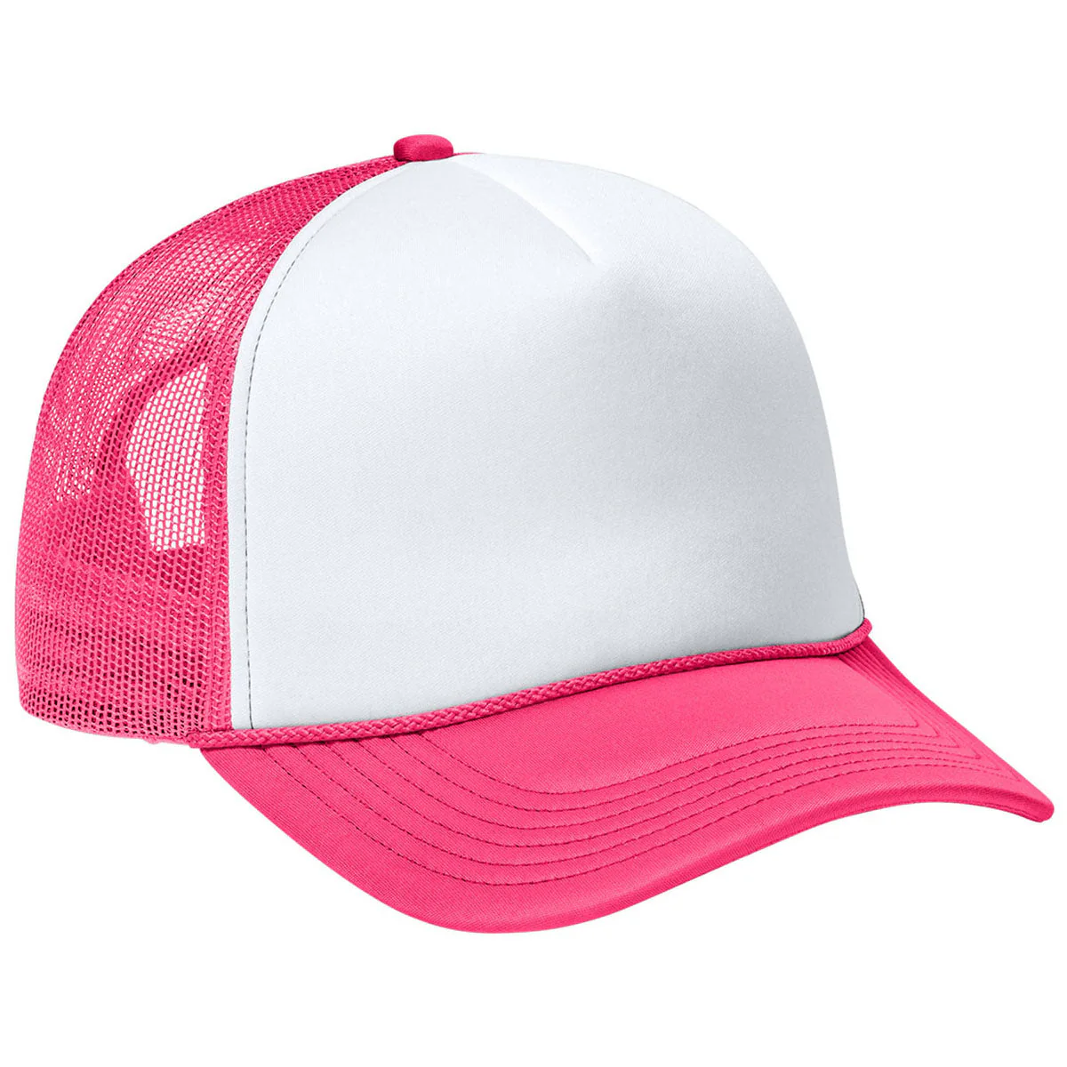 Port Authority White/Neon Pink/Neon Pink Foam Truck'N Cap - Image 3
