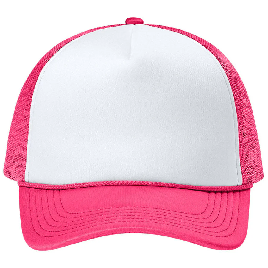 Port Authority White/Neon Pink/Neon Pink Foam Truck'N Cap - Image 5