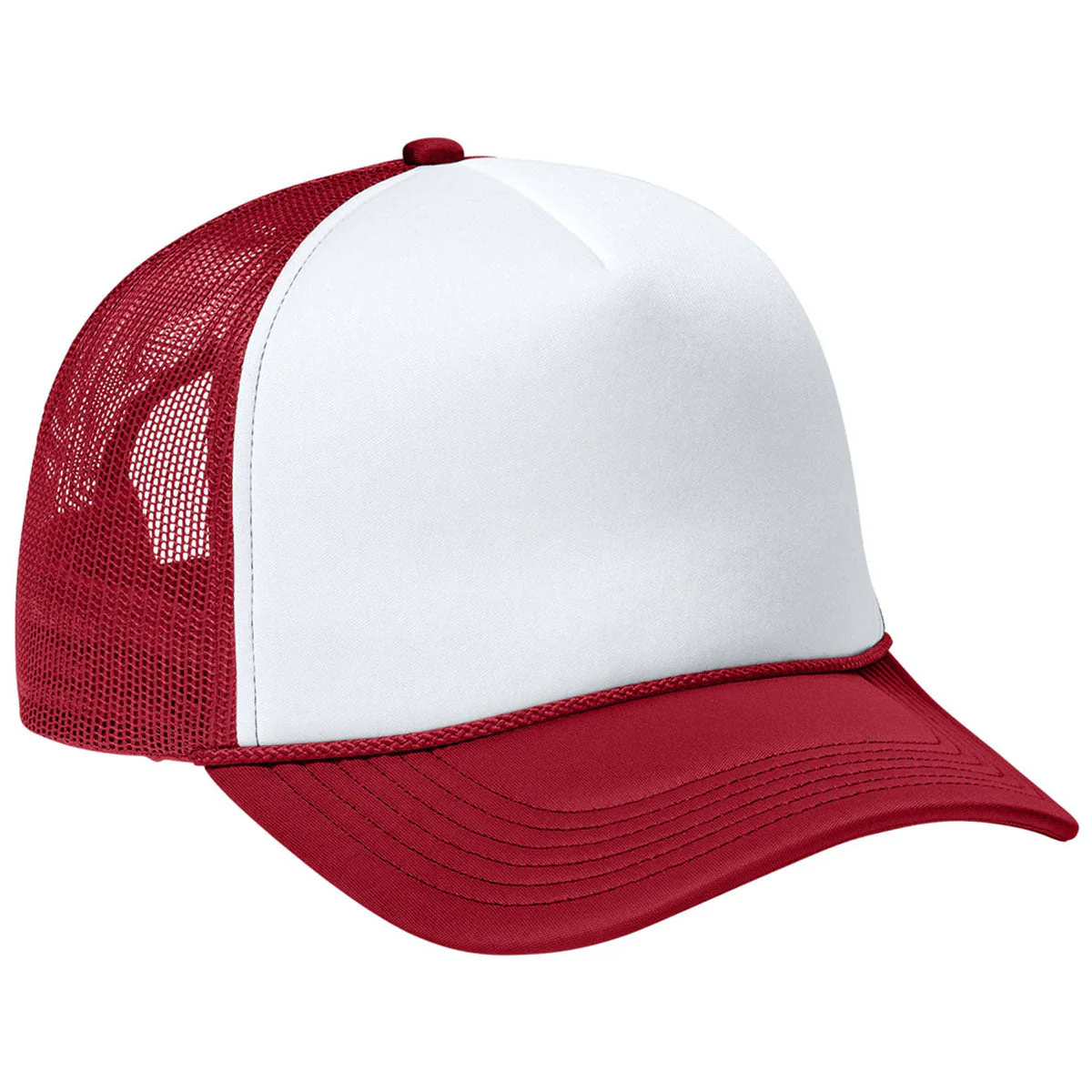 Port Authority White/Rich Red/Rich Red Foam Truck'N Cap - Image 3