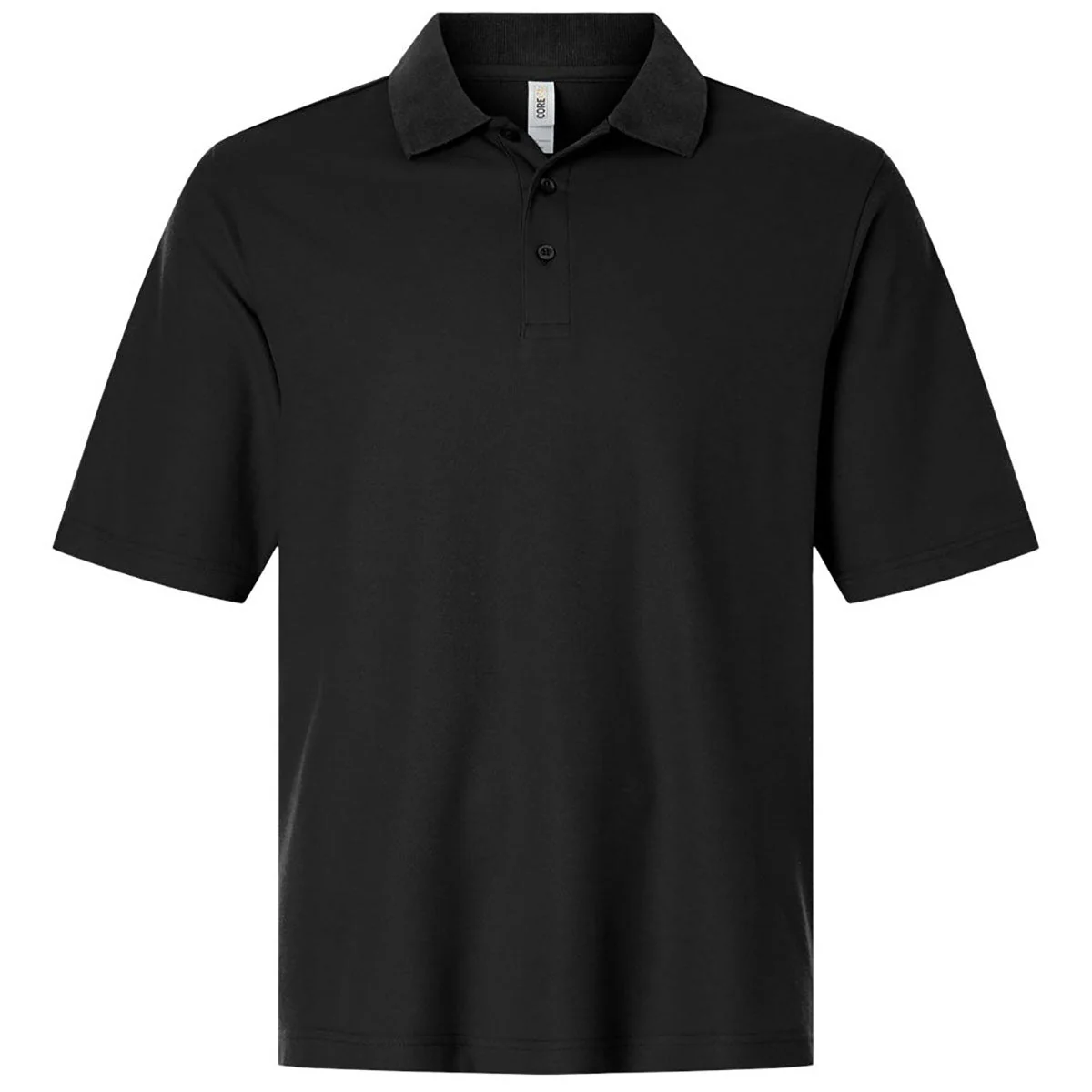 Core 365 Men's Black Resolve CVC Performance Pique Polo