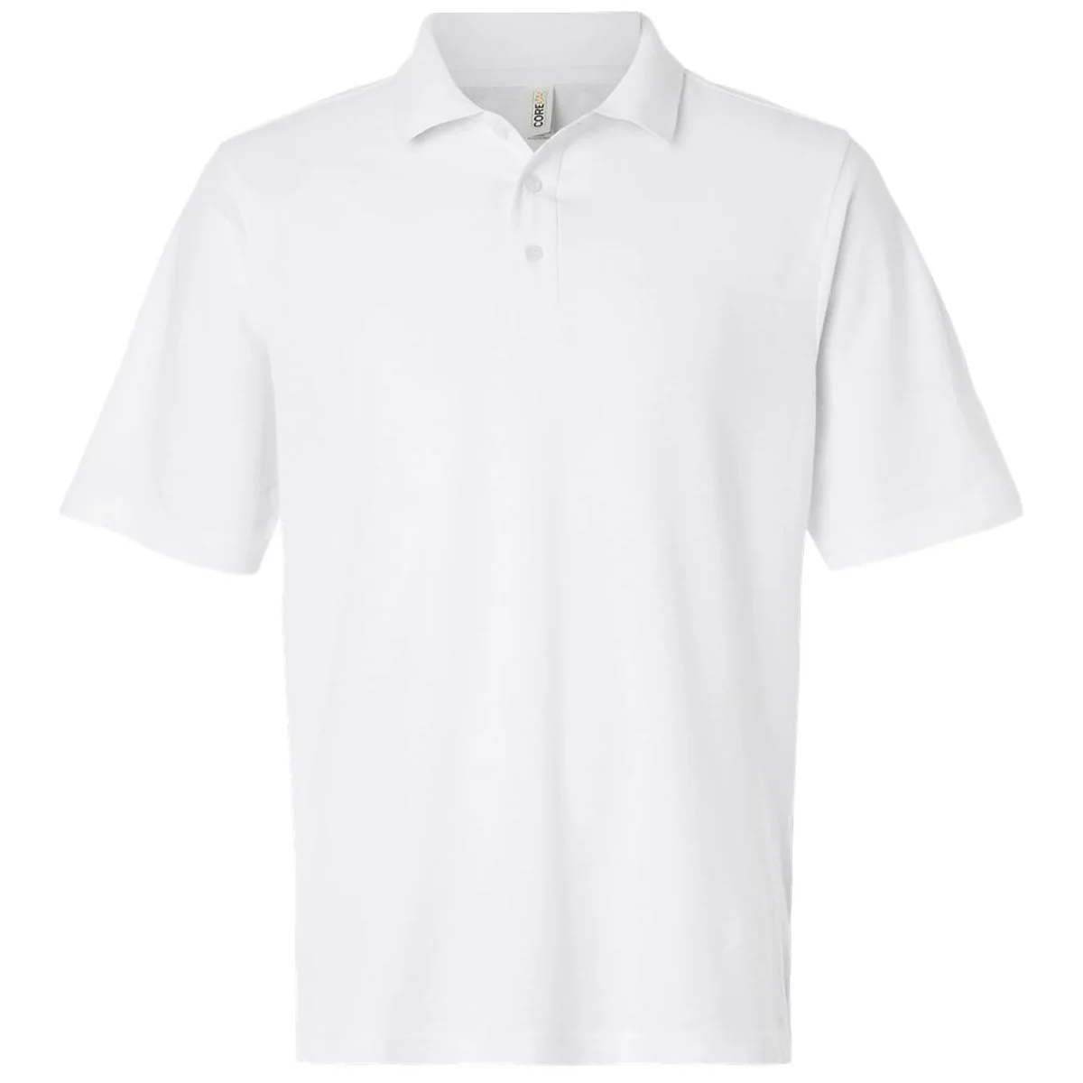 Core 365 Men's White Resolve CVC Performance Pique Polo