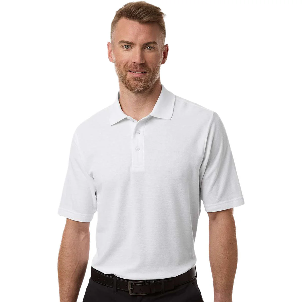 Core 365 Men's White Resolve CVC Performance Pique Polo - Image 3