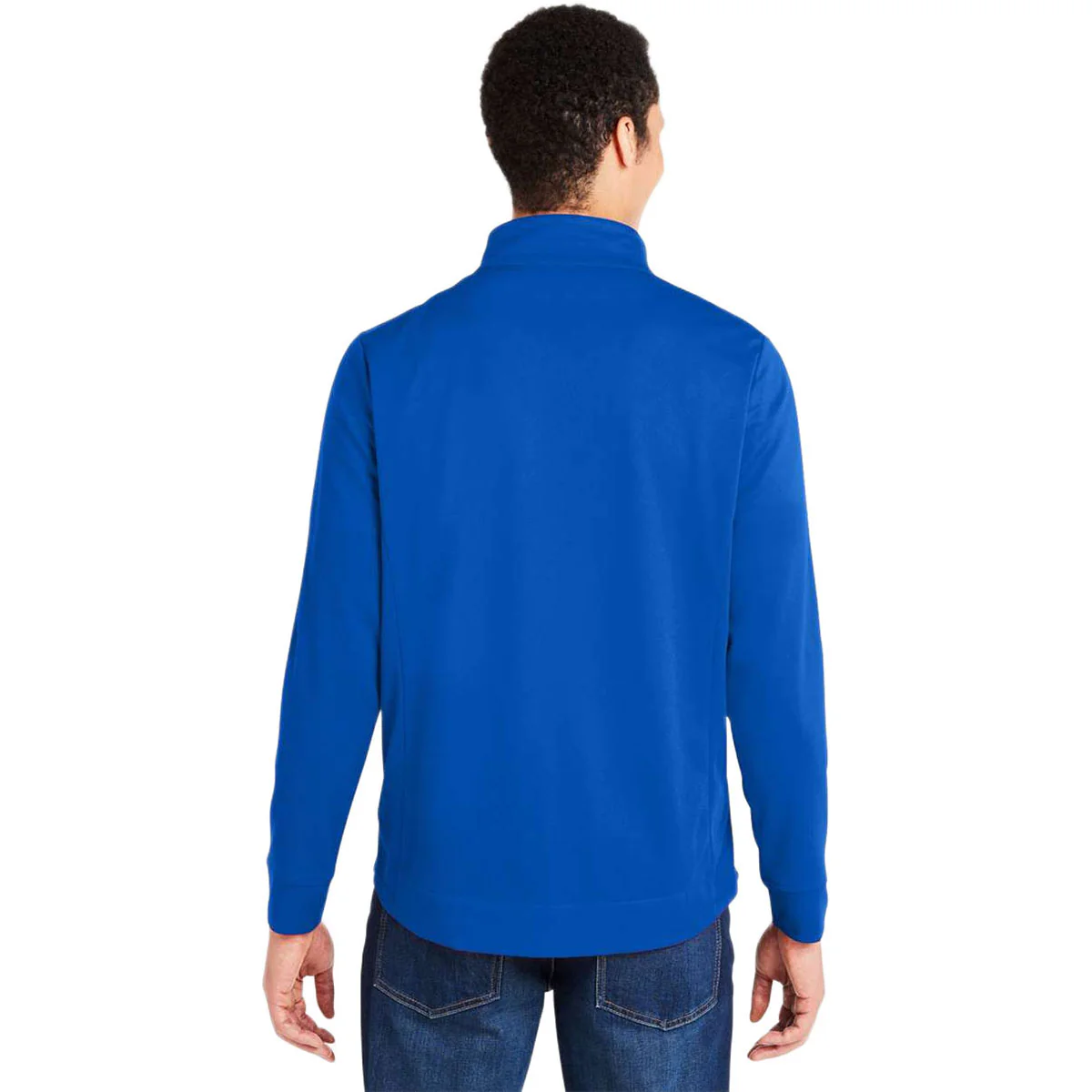 Core 365 Men's True Royal/Carbon Market Snag Protect Mesh Colorblock Quarter-Zip Pullover - Image 4