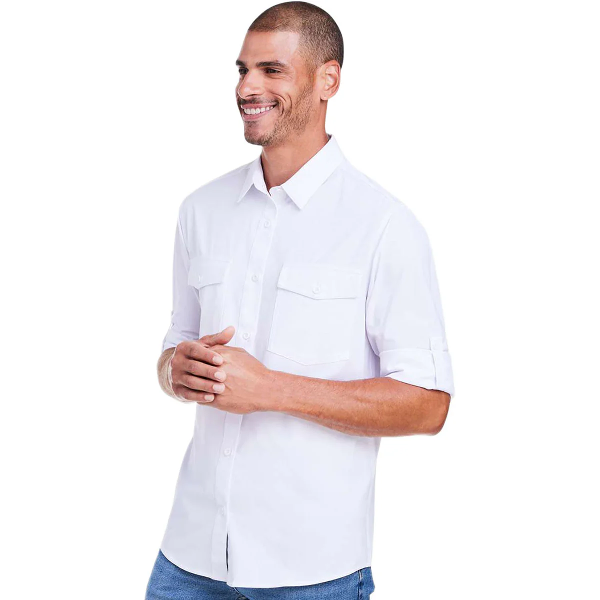 Core 365 Men's White Ultra UVP Marina Shirt - Image 5